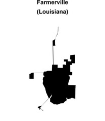 Farmerville (Louisiana) blank outline map