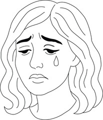 girl with sad face tears on eyes