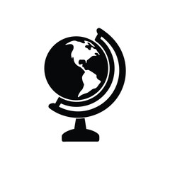 Globe Stand Vector Silhouette Bold Green