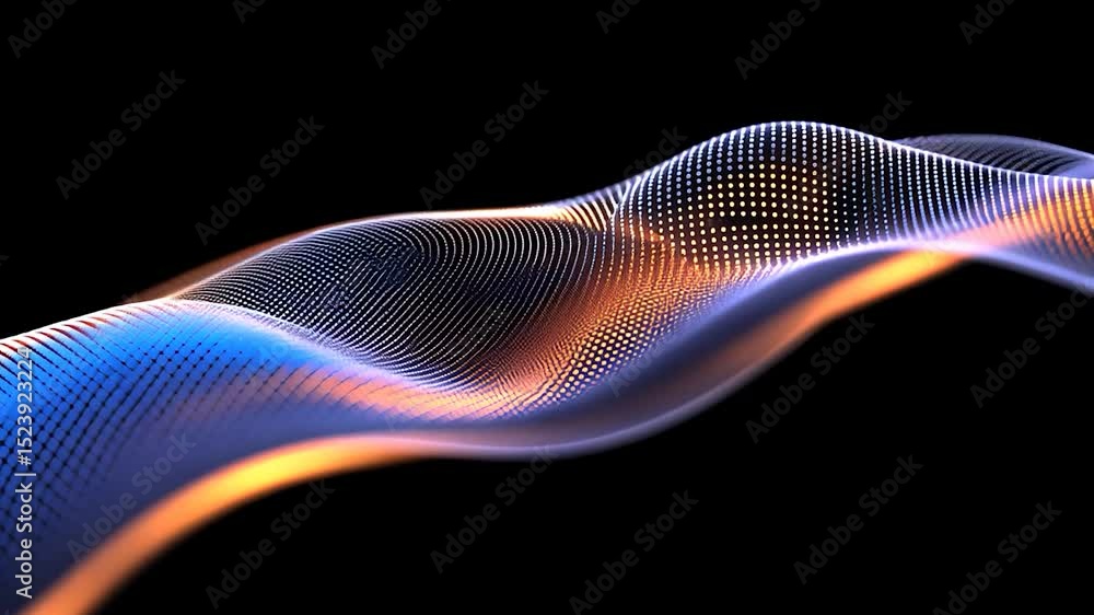 Poster Abstract wave form with glowing dots