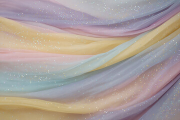 Abstract Pastel Wave Background with Sparkling Light Effects