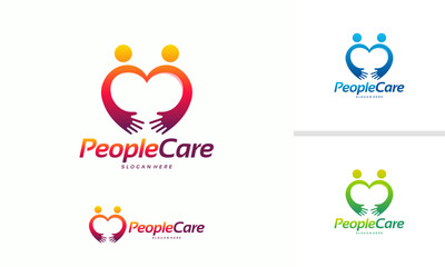 People Care logo designs concept, Group Care logo symbol vector