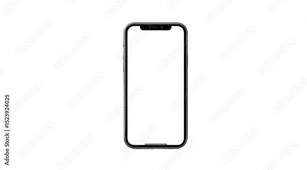 Poster modern smartphone mockup with blank white screen isolated on for app presentation and digital market