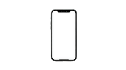 Modern smartphone mockup with blank white screen isolated on for app presentation and digital marketing designs easy to use and customize high resolution on transparent background