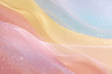 Abstract Pastel Wave Background with Sparkling Light Effects