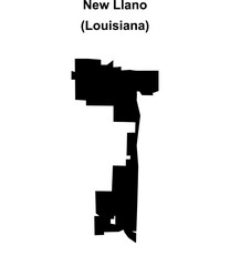 Obraz premium New Llano (Louisiana) blank outline map