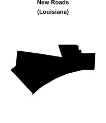 New Roads (Louisiana) blank outline map