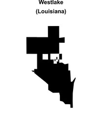 Obraz premium Westlake (Louisiana) blank outline map