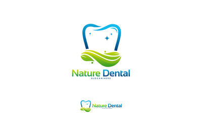 Nature Dental logo designs concept vector, Dental Clinic logo template