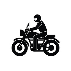 Fototapeta premium Man Motorcycle Vector Silhouette Sleek Pixel