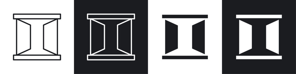 Open window icon symbol collection on white background.