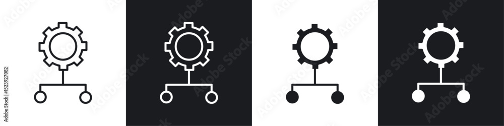 Poster algorithm icon symbol collection on white background.