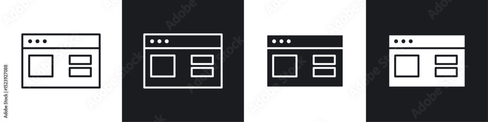 Poster website ui design icon symbol collection on white background.