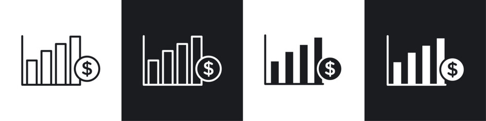 Revenue icon symbol collection on white background.