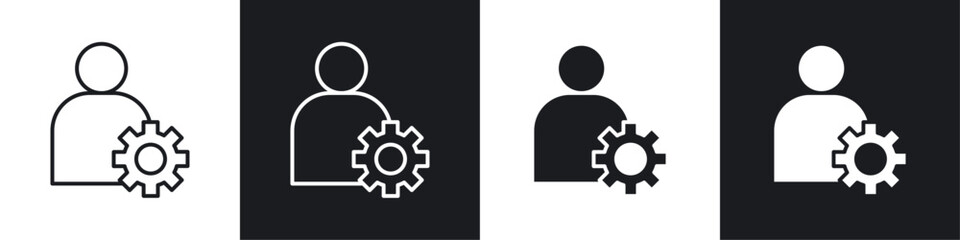 Admin icon symbol collection on white background.