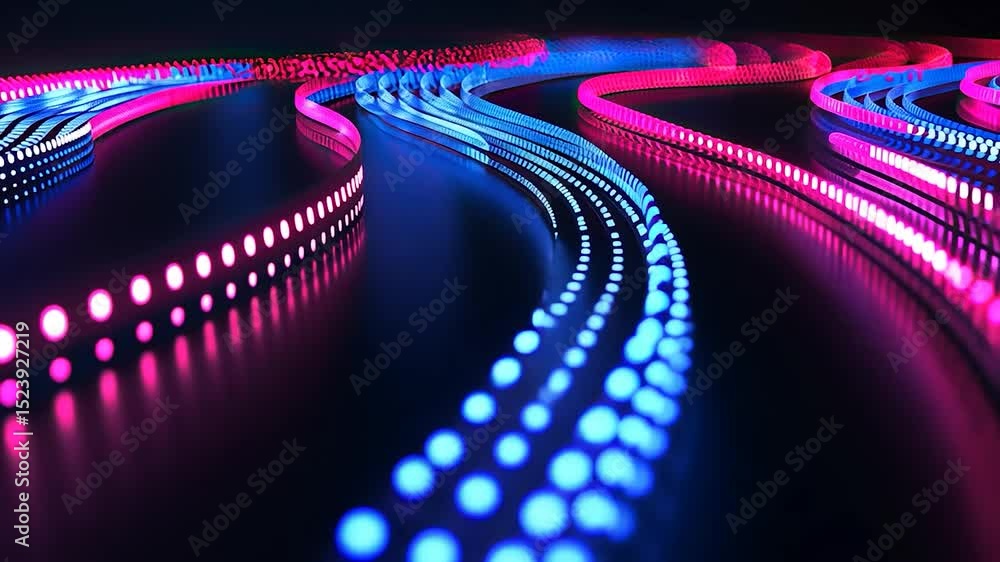 Poster abstract design of glowing light lines