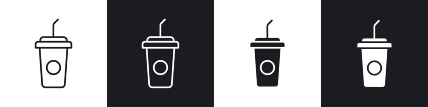 Swoosh Cup icon symbol collection on white background.