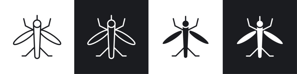 Mosquito icon symbol collection on white background.