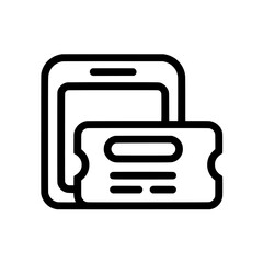 Electronic entry or pass coupon application is represented by a digital E ticket icon, a modern emblem