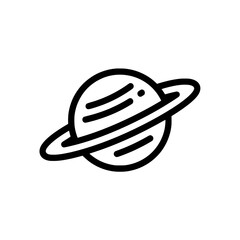 Mercury planet is depicted as a thin line icon in space astronomy, alongside galaxy and outerspace lineart symbols used in modern astronomy exploration