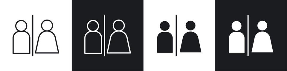 Toilet icon symbol collection on white background.