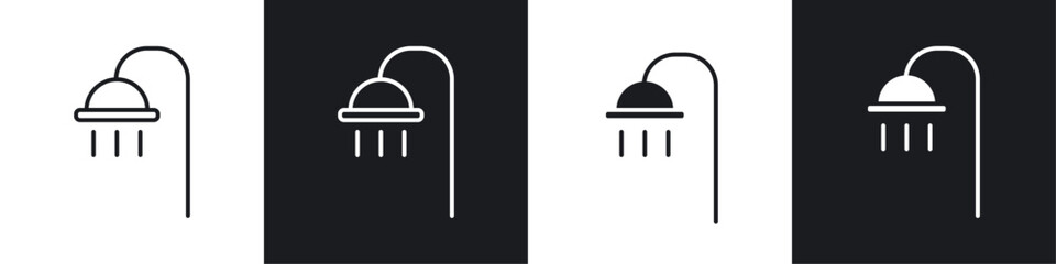 Shower icon symbol collection on white background.
