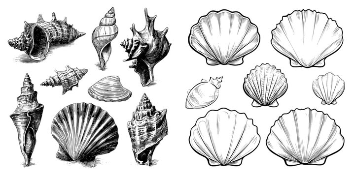 Summer vacations or beach resort font styles, including cartoon modern shells or seashells, utilize a colon punctuation sign to represent ocean holidays and beach travel typeface