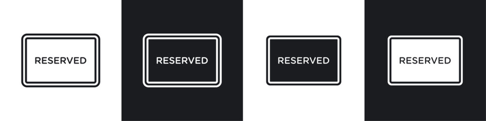 Reservation table icon symbol collection on white background.