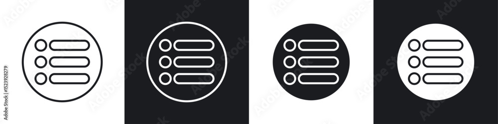 Poster menu list button icon symbol collection on white background.