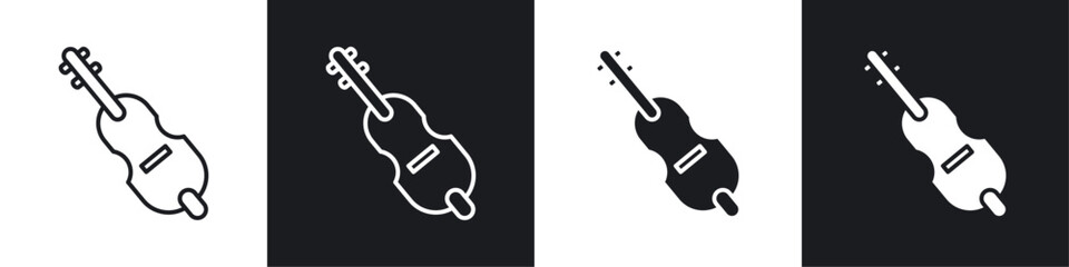 Cello icon symbol collection on white background.