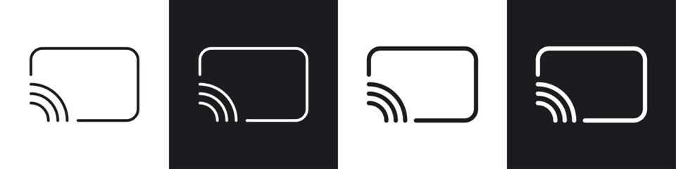 Screencast icon symbol collection on white background.