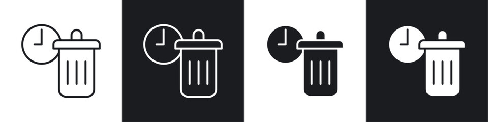 Time waste icon symbol collection on white background.