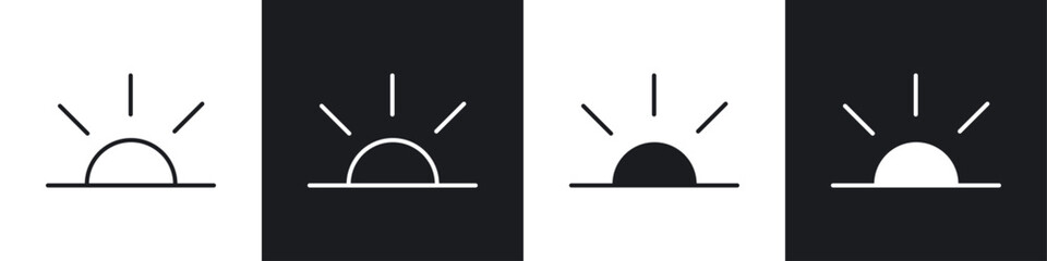 Keyboard brightness icon symbol collection on white background.