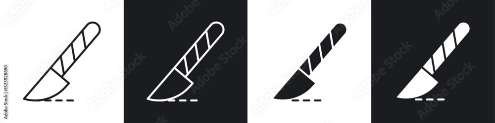 Poster scalpel path icon symbol collection on white background.