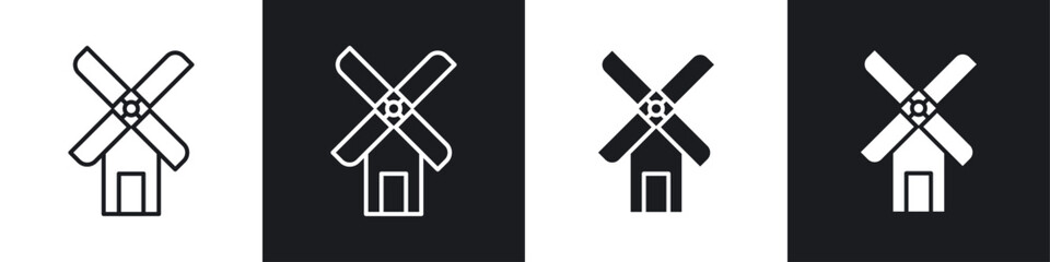 Mill sign icon symbol collection on white background.