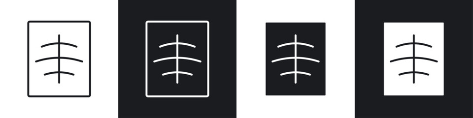 X ray icon symbol collection on white background.