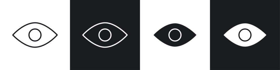 Eyes icon symbol collection on white background.