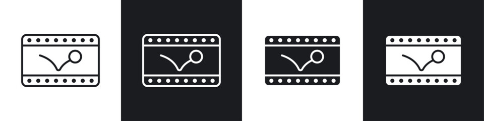 Animated icon symbol collection on white background.
