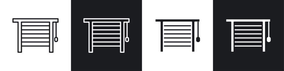 Blinds icon symbol collection on white background.