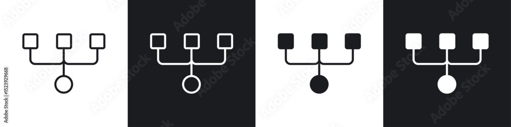 Aufkleber code fork icon symbol collection on white background.