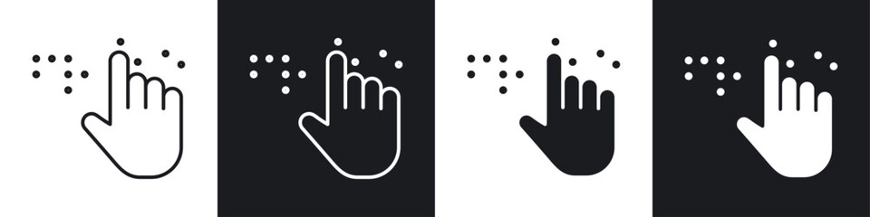 Braille icon symbol collection on white background.