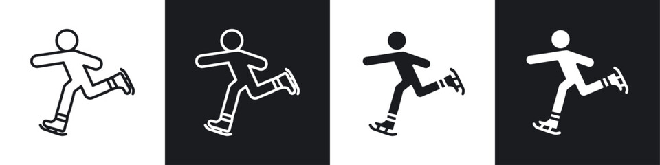 Ice skate icon symbol collection on white background.