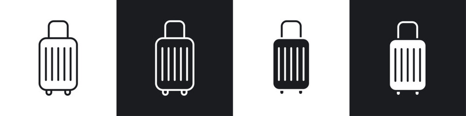 Luggage icon symbol collection on white background.