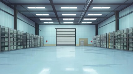 Spacious warehouse interior