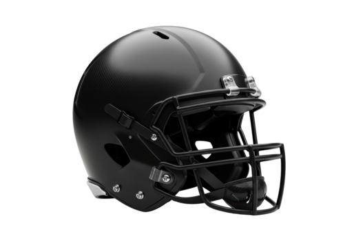 Isolated Sleek Black American Football Helmet
