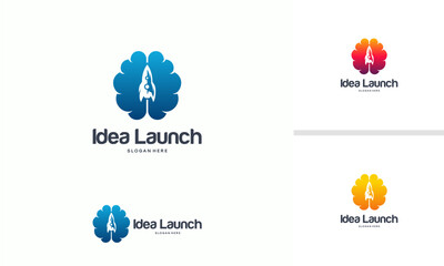 Fast Brain logo designs concept, Brain logo template