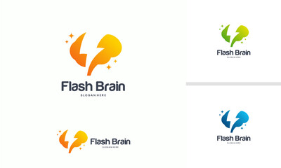 Fast Brain logo designs concept, Brain logo template
