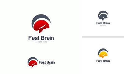 Fast Brain logo designs concept, Brain logo template