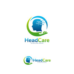 Head Care logo designs concept, Brain Care logo, Head Technology Logo designs vector