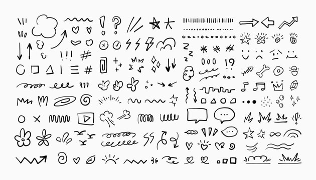 Creative art doodle hand drawing style